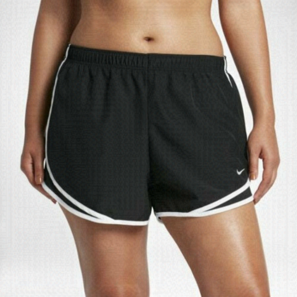 NIKE Tempo Running Shorts Black with White Outline Size Small